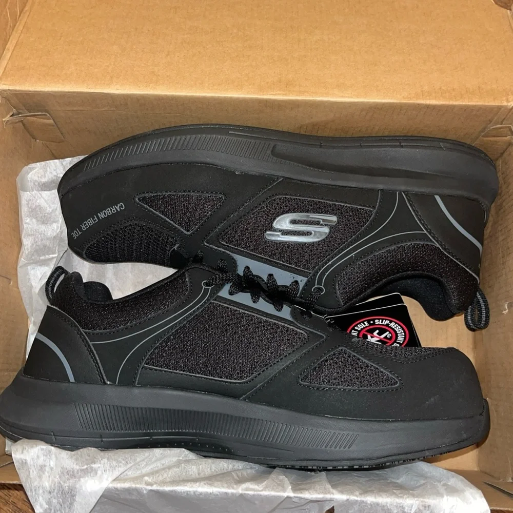Skechers ELG4 Carbon Fiber Toe Safety Work Air-Cooled Memory Foam Shoes 10.5 W